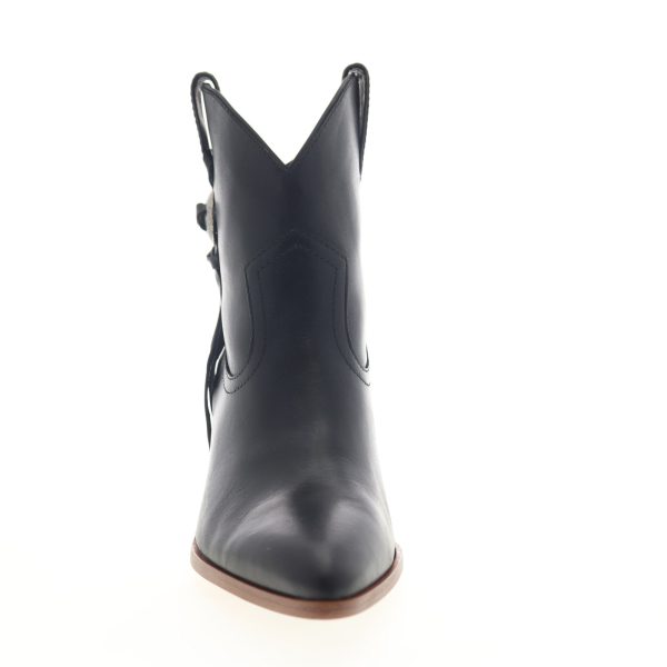 Frye Faye Concho Short 70367 Womens Black Leather Cowboy Western Boots Online Hot Sale - Image 3
