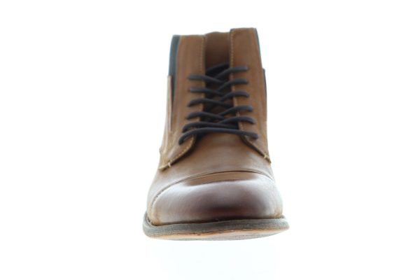 Steve Madden P-Radon Mens Brown Leather Lace Up Casual Dress Boots Cheap - Image 3