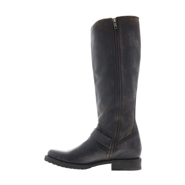 Frye Veronica Belted Tall 70583 Womens Black Leather Zipper Knee High Boots on Sale - Image 5