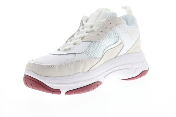 Calvin Klein Marvin 34S1770-WHT Mens White Mesh Lace Up Designer Sneakers Shoes Discount - Image 4