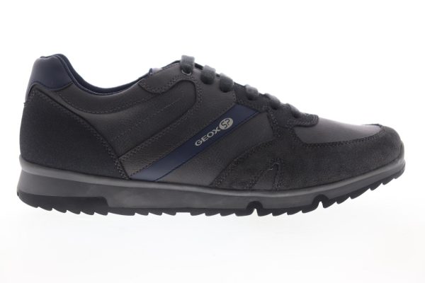Geox U Wilmer Mens Black Lace Up Euro Sneakers Shoes Discount