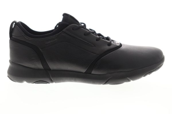 Geox U Nebula S U825AC04785C9999 Mens Black Leather Euro Sneakers Shoes For Cheap