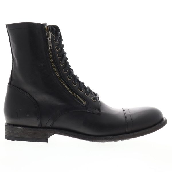 Frye Tyler Double Zip 86083 Mens Black Leather Zipper Casual Dress Boots For Sale
