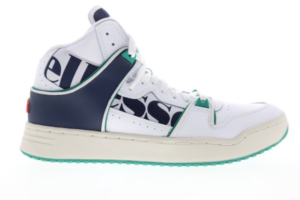 Ellesse Assist HI 610347 Mens White Leather High Top Lifestyle Sneakers Shoes For Cheap