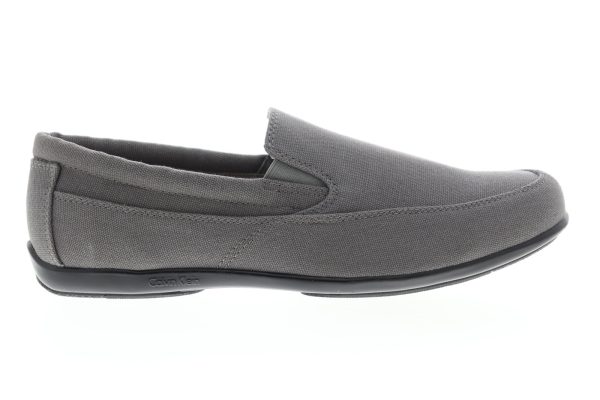Calvin Klein Talon 34F9020-LGY Mens Gray Canvas Low Top Casual Loafers Shoes Hot on Sale