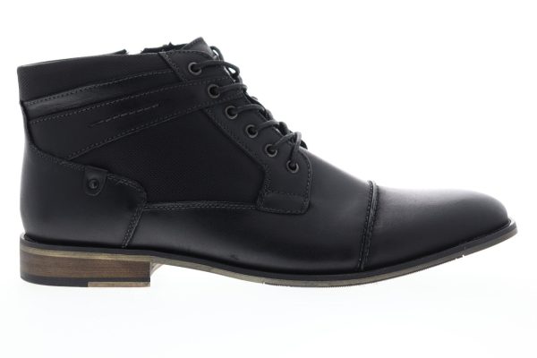 Steve Madden P-Jitter Mens Black Leather Zipper Casual Dress Boots Cheap