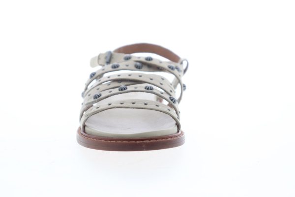 Frye Andora Concho Strappy Sandal 70027 Womens Beige Tan Strap Flats Shoes Online - Image 3