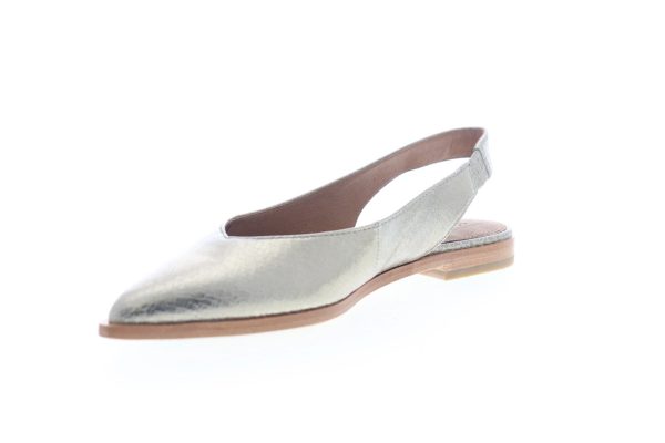 Frye Kenzie Slingback 72034 Womens Silver Gray Leather Slip On Flats Shoes Hot on Sale - Image 4
