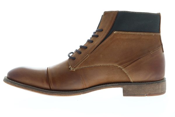 Steve Madden P-Radon Mens Brown Leather Lace Up Casual Dress Boots Cheap - Image 5