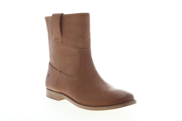 Frye Anna Short 79261 Womens Brown Leather Slip On Dress Boots Cheap - Image 2