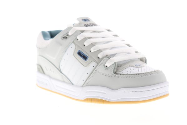 Globe Fusion GBFUS Mens White Leather Lace Up Skate Sneakers Shoes Sale - Image 2