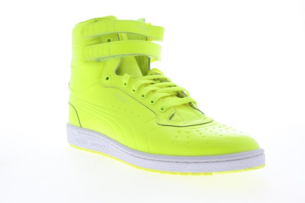 Puma Sky II Hi Patent Emboss 36203203 Mens Yellow Lifestyle Sneakers Shoes Discount - Image 2