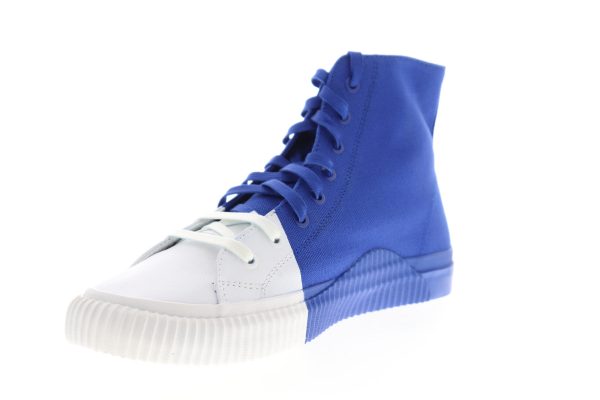 Calvin Klein Ivor Print 34S0599-NLC Mens Blue Canvas Designer Sneakers Shoes For Discount - Image 4