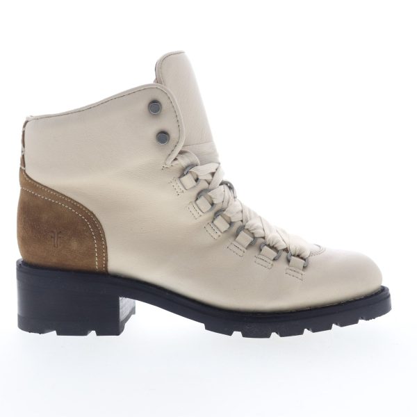 Frye Alta Hiker 70424 Womens Beige Leather Lace Up Casual Dress Boots For Discount