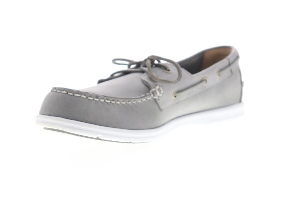 Sebago Litesides Two Eye FGL 7000HJ0 Mens Gray Wide 2E Boat Shoes Loafers Supply - Image 4