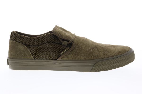 Supra Cuba 08106-309-M Mens Green Suede Slip On Skate Sneakers Shoes Online Hot Sale