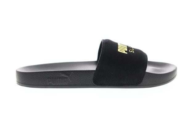 Puma Leadcat Suede 36575801 Mens Black Slip On Slides Sandals Shoes Sale