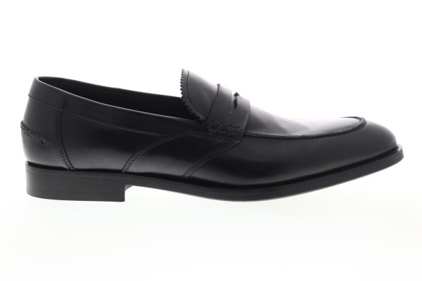Geox U Hampstead Mens Black Leather Slip On Penny Loafers Shoes Online Sale