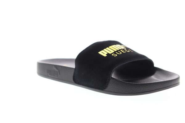 Puma Leadcat Suede 36575801 Mens Black Slip On Slides Sandals Shoes Sale - Image 2