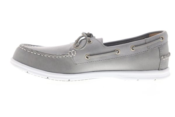 Sebago Litesides Two Eye FGL 7000HJ0 Mens Gray Wide 2E Boat Shoes Loafers Supply - Image 5