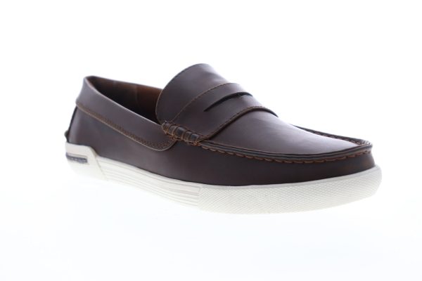 Unlisted by Kenneth Cole Un Anchor JMS8SY039 Mens Brown Penny Loafers Shoes Discount - Image 2
