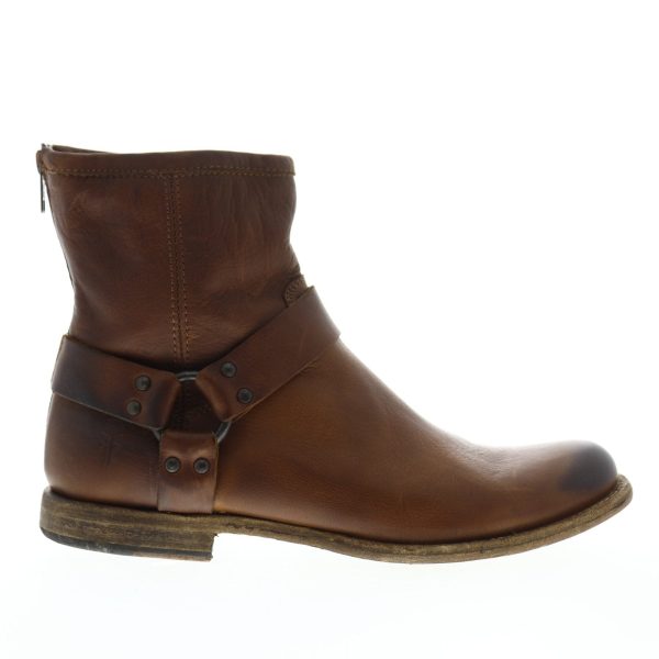 Frye Phillip Harness 87870 Mens Brown Leather Zipper Casual Dress Boots Online