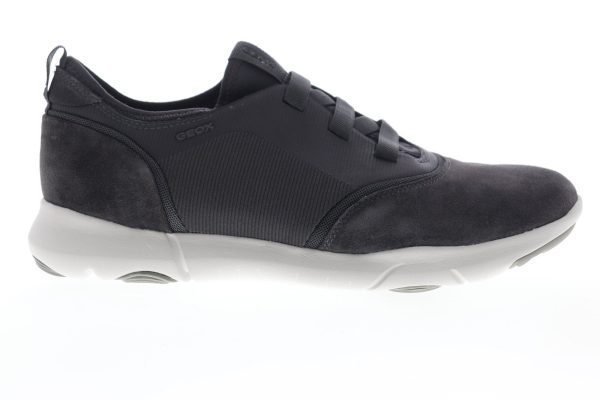 Geox U Nebula S Mens Gray Suede Low Top Slip On Euro Sneakers Shoes Cheap