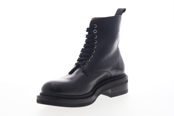 Frye Alice Combat 79912 Womens Black Leather Lace Up Casual Dress Boots Sale - Image 4