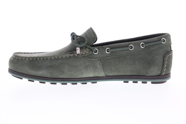 Geox U Mirvin Mens Green Suede Low Top Lace Up Moccasin Loafers Shoes Cheap - Image 5