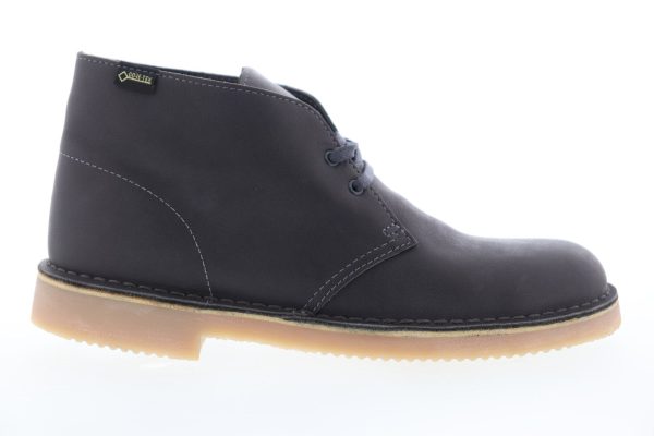 Clarks Desert Boot Gore-Tex GTX 26144787 Mens Gray Leather Desert Boots Online Sale