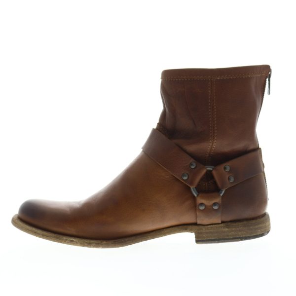 Frye Phillip Harness 87870 Mens Brown Leather Zipper Casual Dress Boots Online - Image 5
