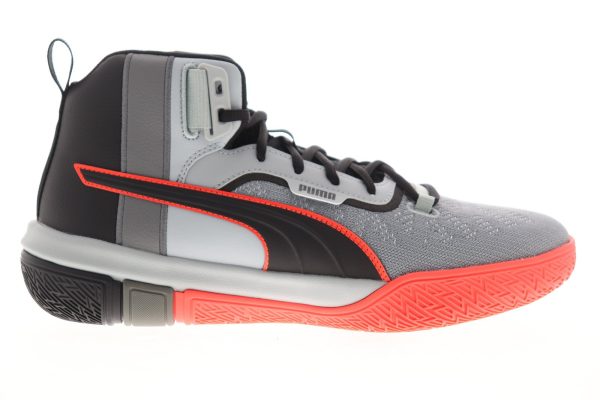 Puma Legacy Disrupt 19301801 Mens Gray Canvas Mid Top Athletic Basketball Shoes Discount