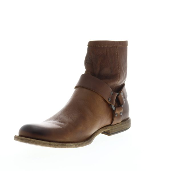 Frye Phillip Harness 87870 Mens Brown Leather Zipper Casual Dress Boots Online - Image 4