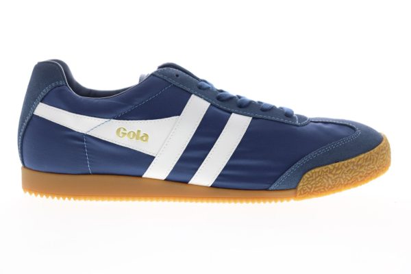 Gola Harrier Nylon CMA176 Mens Blue Low Top Lace Up Lifestyle Sneakers Shoes For Cheap