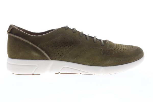Geox U Brattley Mens Green Suede Low Top Lace Up Euro Sneakers Shoes Sale