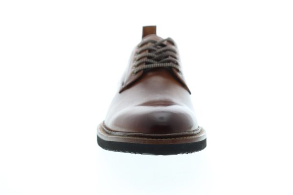 Steve Madden Analist Mens Brown Leather Lace Up Plain Toe Oxfords Shoes Online now - Image 3