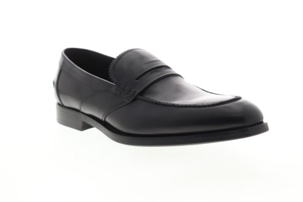 Geox U Hampstead Mens Black Leather Slip On Penny Loafers Shoes Online Sale - Image 2