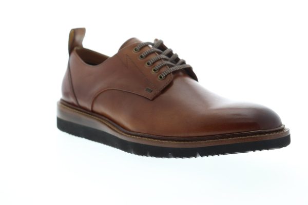 Steve Madden Analist Mens Brown Leather Lace Up Plain Toe Oxfords Shoes Online now - Image 2