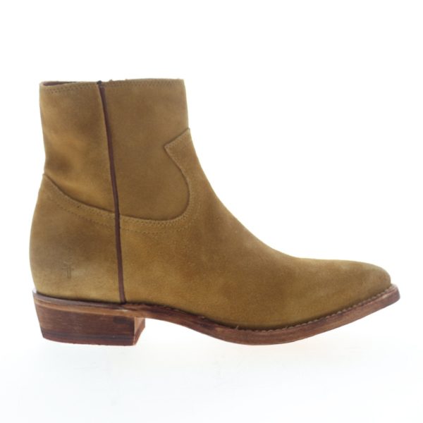 Frye Billy Inside Zip Bootie 70806 Womens Brown Suede Zipper Booties Boots Online now