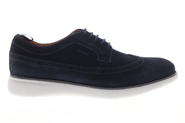 Geox U Winfred Mens Blue Suede Low Top Lace Up Wingtip Oxfords Shoes Sale