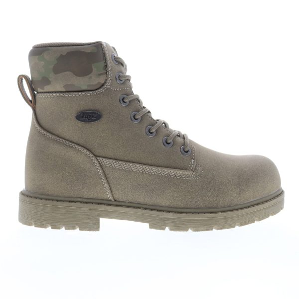 Lugz Brace HI MBRACHE-2782 Mens Gray Leather Lace Up Casual Dress Boots For Discount
