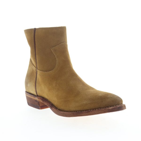 Frye Billy Inside Zip Bootie 70806 Womens Brown Suede Zipper Booties Boots Online now - Image 2