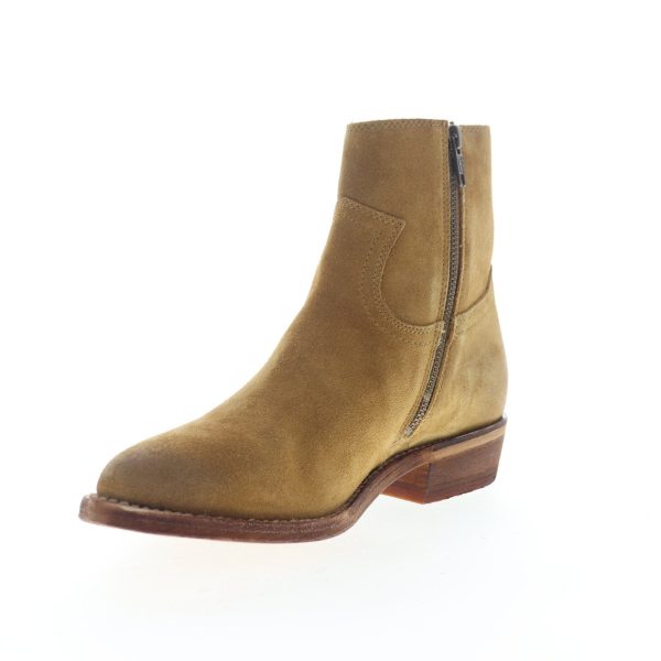 Frye Billy Inside Zip Bootie 70806 Womens Brown Suede Zipper Booties Boots Online now - Image 4