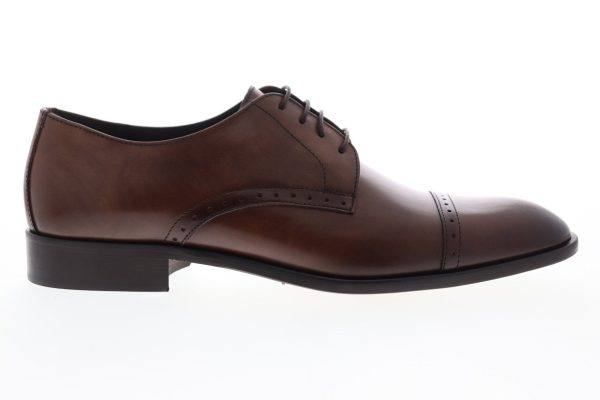 Bruno Magli Nevil BM600617 Mens Brown Leather Low Top Cap Toe Oxfords Shoes Fashion