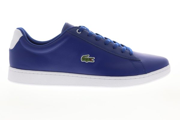 Lacoste Hydez 319 1 P SMA Mens Blue Leather Lace Up Lifestyle Sneakers Shoes Cheap