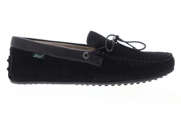 G.H. Bass Tobby Suede Leather 713200-01A Mens Black Low Top Boat Shoes Loafers For Sale