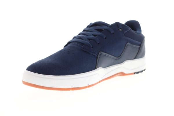 DC Barksdale ADYS100472 Mens Blue Suede Lace Up Skate Sneakers Shoes Hot on Sale - Image 4
