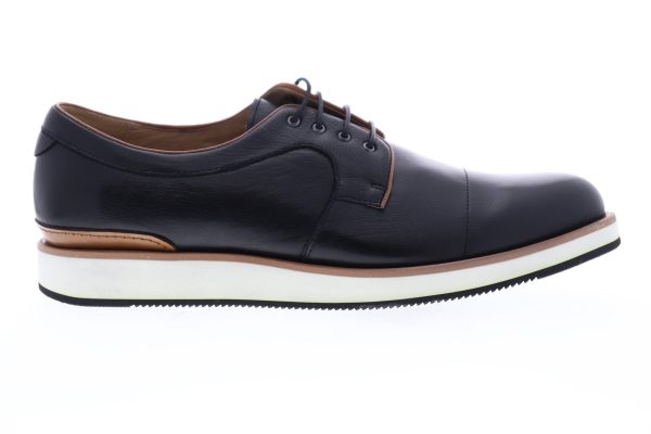 Zanzara Blaze ZZC1168 Mens Black Leather Lace Up Cap Toe Oxfords Shoes For Discount