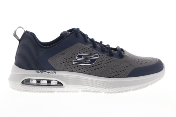 Skechers Dyna Air 52559 Mens Gray Canvas Lace Up Lifestyle Sneakers Shoes Supply