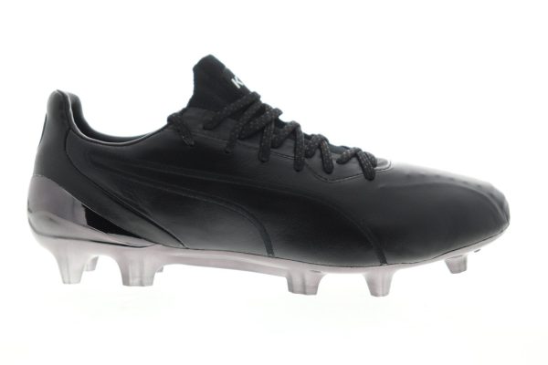 Puma King Platinum FG AG 10560601 Mens Black Leather Athletic Soccer Shoes Online Sale
